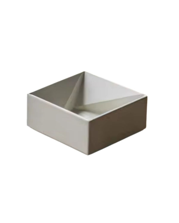 Premium gray concrete valet tray catch-all on white background