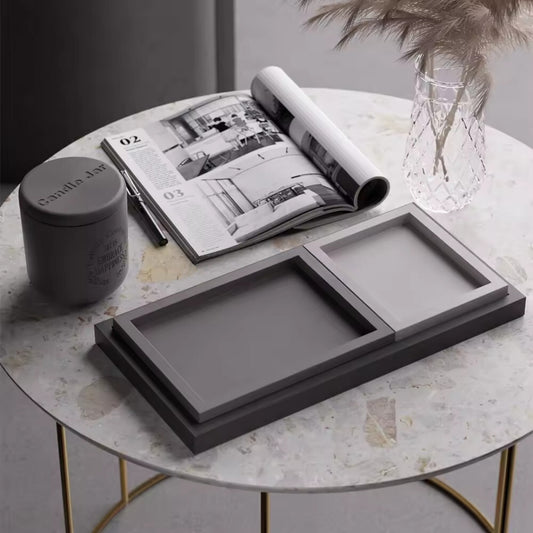 Quad - Concrete Decorative Trays 3-Piece Set