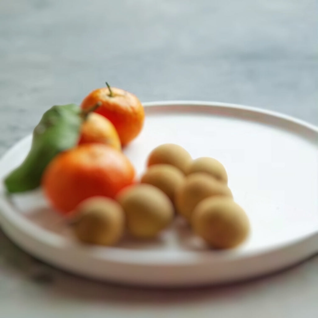 Round white nordic minimalist tray.