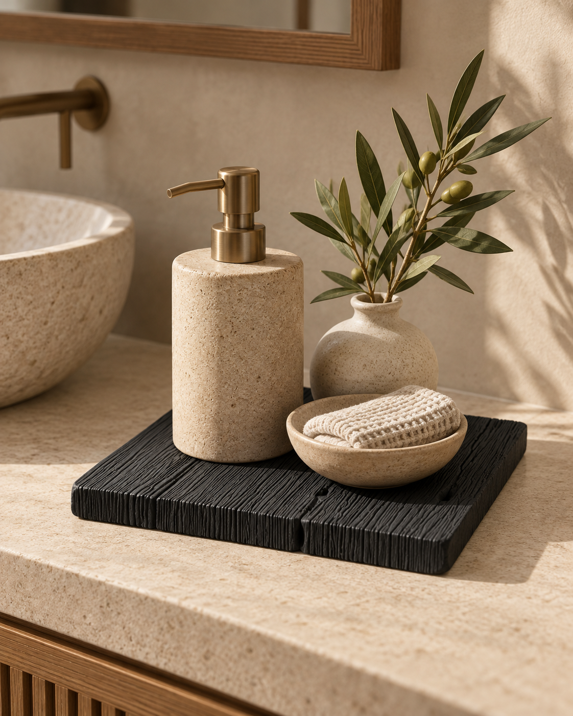 Timberstone - Bandeja decorativa de concreto