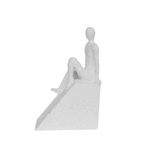 white modern human sculpture on white background