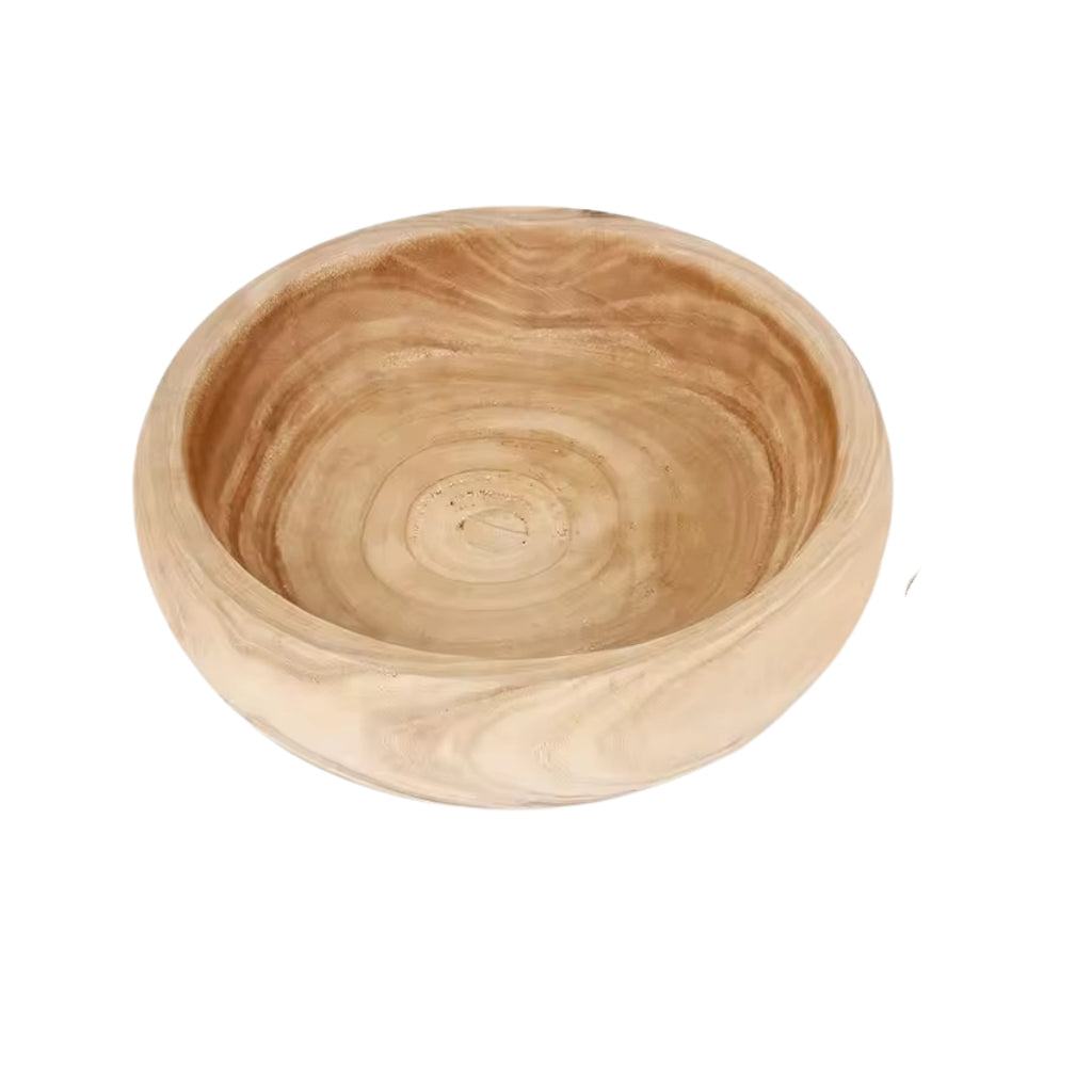 wooden shallow small bowl on white background







