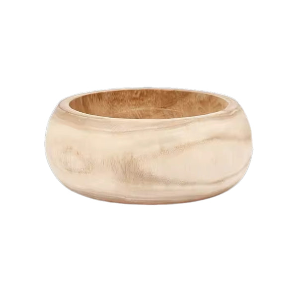 wooden shallow small bowl on white background_2
